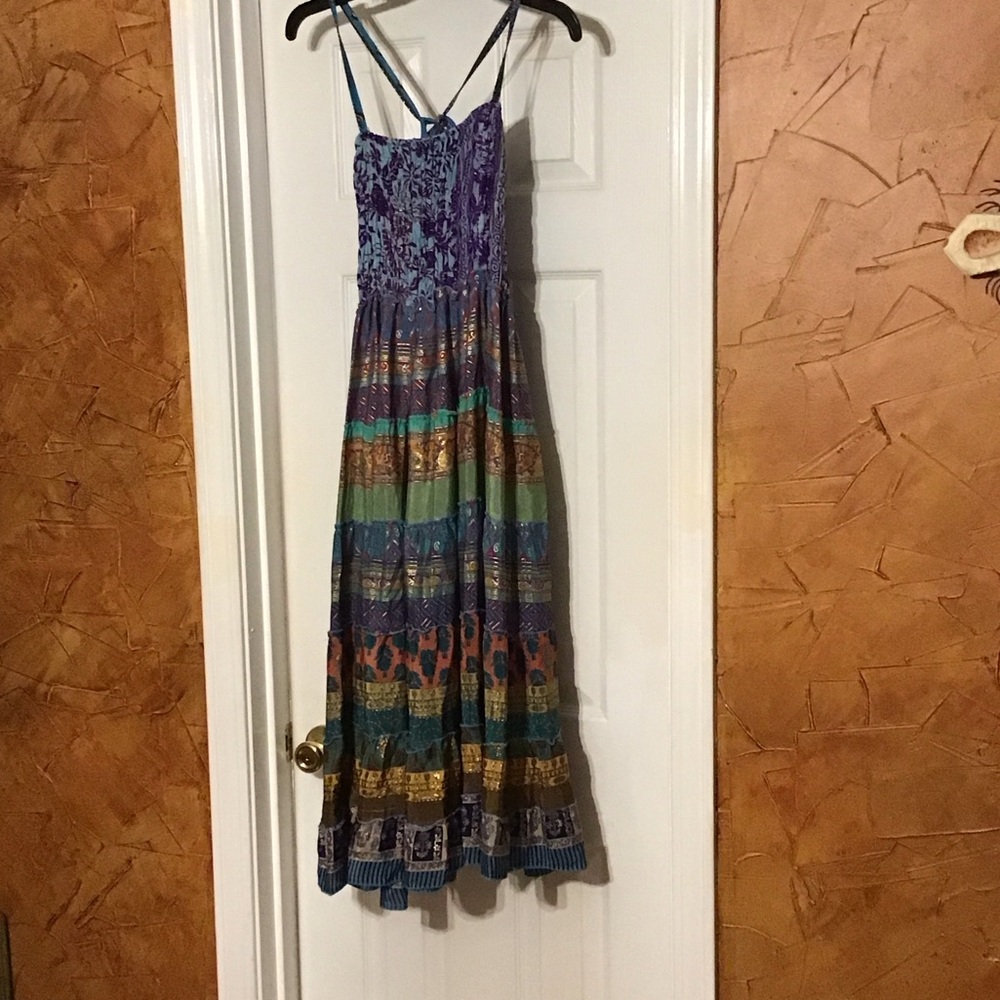 India Boutique Purple and Multicolor Midi Dress